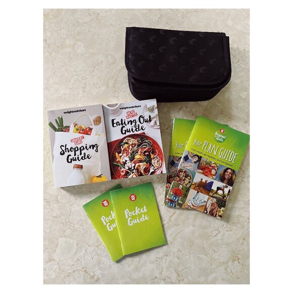 Weight Watchers 7 Pc Set Shopping, Eating, Plan, and Pocket Guides in Organizer - Picture 1 of 11
